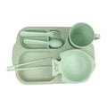 Colorful Six-Piece Set Plate for Adults Biodegradable Microwave Safe Reusable 6 Piece Unbreakable Wheat Straw Dinnerware Set