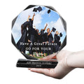 Custom Made Octagon Shape Crystal Award Photo Frame Glass Plaque Trophy for Graduation or Business Gift TRP-11