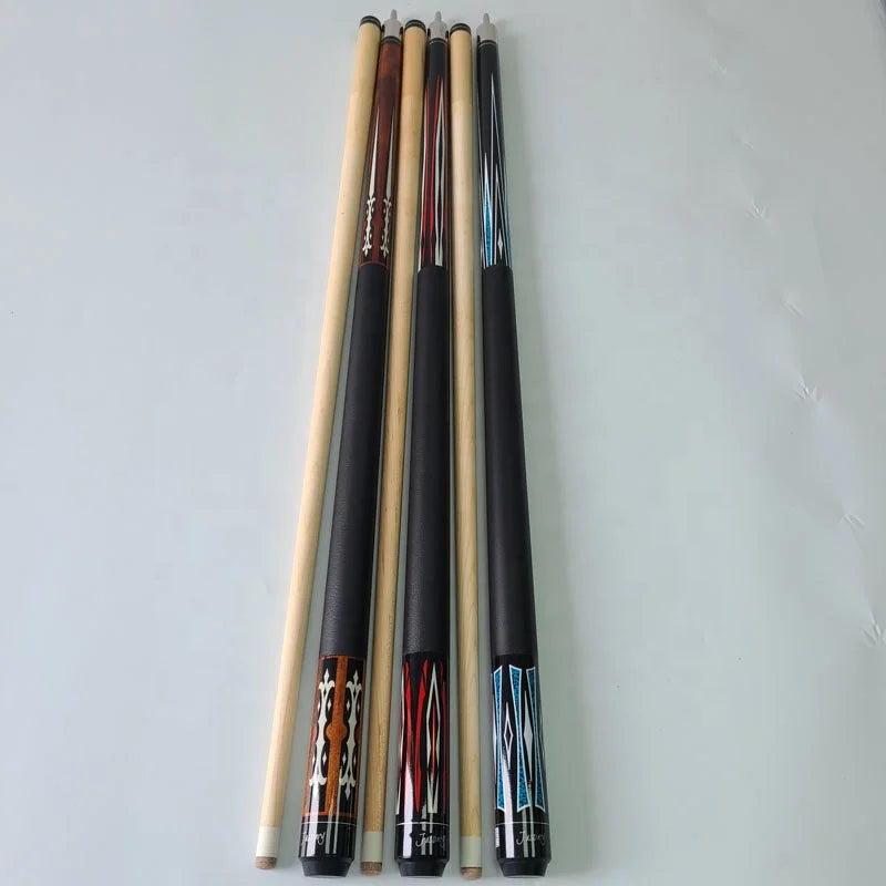 New Jassinry Pool Cues 58inch+13mm Tip Size Maple Wood Leather Wraps Billiards Sticks for American Cues 9 Ball Cues