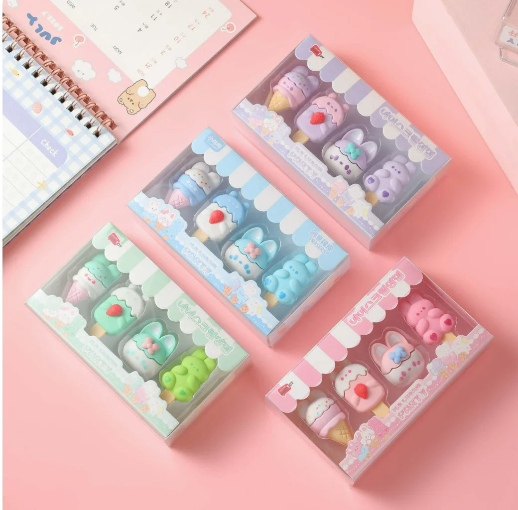 3D Mini Eraser Color Ice Cream Shape Eraser Stationery Wholesale Alien Eraser