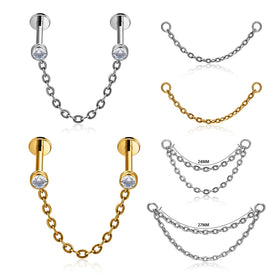 G23 ASTM F136 Titanium Chain Hinged Earring Nose Ear Studs Chain Labret Lip Fashion Body Piercing Jewelry