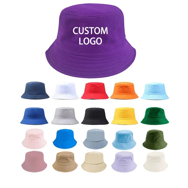 Custom Travel Fisherman Leisure Solid Color Men Women Flat Top Wide Brim Summer Cap Cotton Satin Lined Bucket Hats for Women