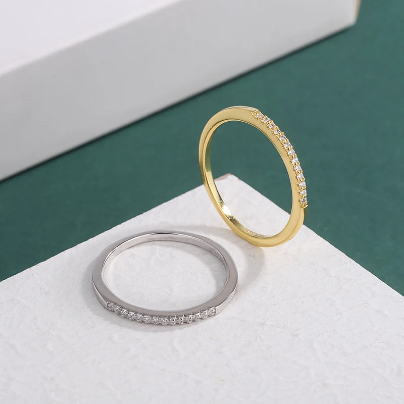 Sterling Silver 925 Women's Fine Rings 14K Gold Plated  Ring Jewelry Wholesale