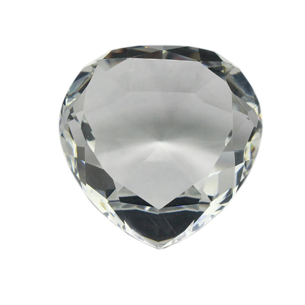60mm 80mm  Clear Crystal Glass Diamond Heart Artificial Diamond Stone for Table Decorations