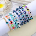 Europe Vintage Rhinestone Demon Eye Bracelet Unisex Colorful Acrylic Evil Eyes Beads Bracelet for Women