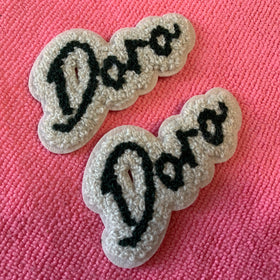 Laser Cut Brand logo Embroidery Chenille Patch for Hoodieswhole Sale Heat Press Embroidery Chenille Towel Patch