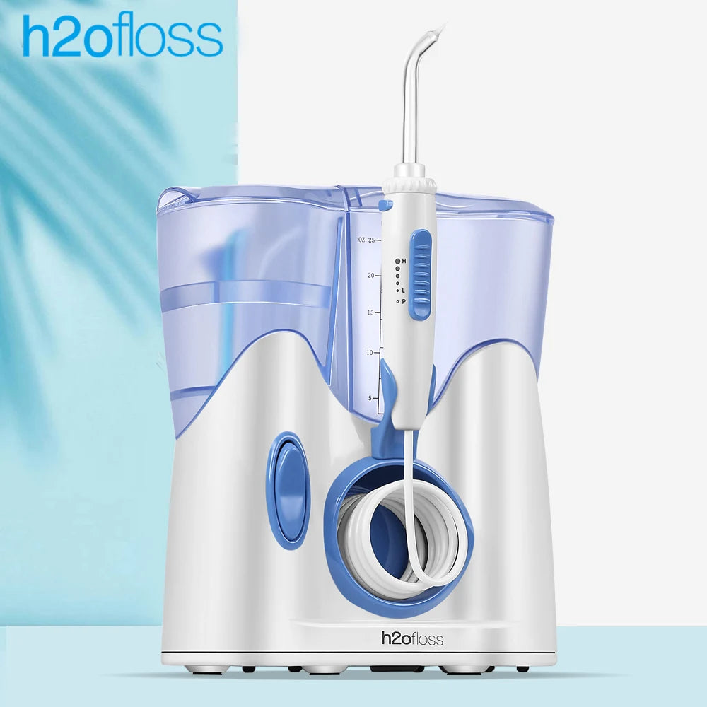 H2ofloss Hf-9 Oral Irrigator 12 Tips Dental Water Flosser Electric Cleaner 800ml Oral Hygiene Dental Flosser Water Flossing
