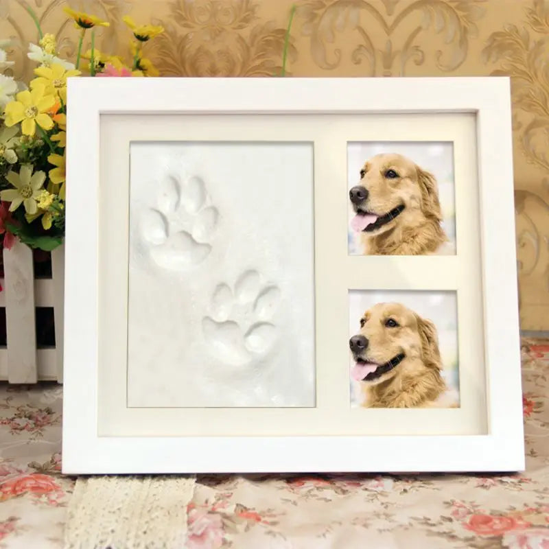 2025 Hot Sell Pet Dog Footprint Memorial Picture Wood Photo Frames