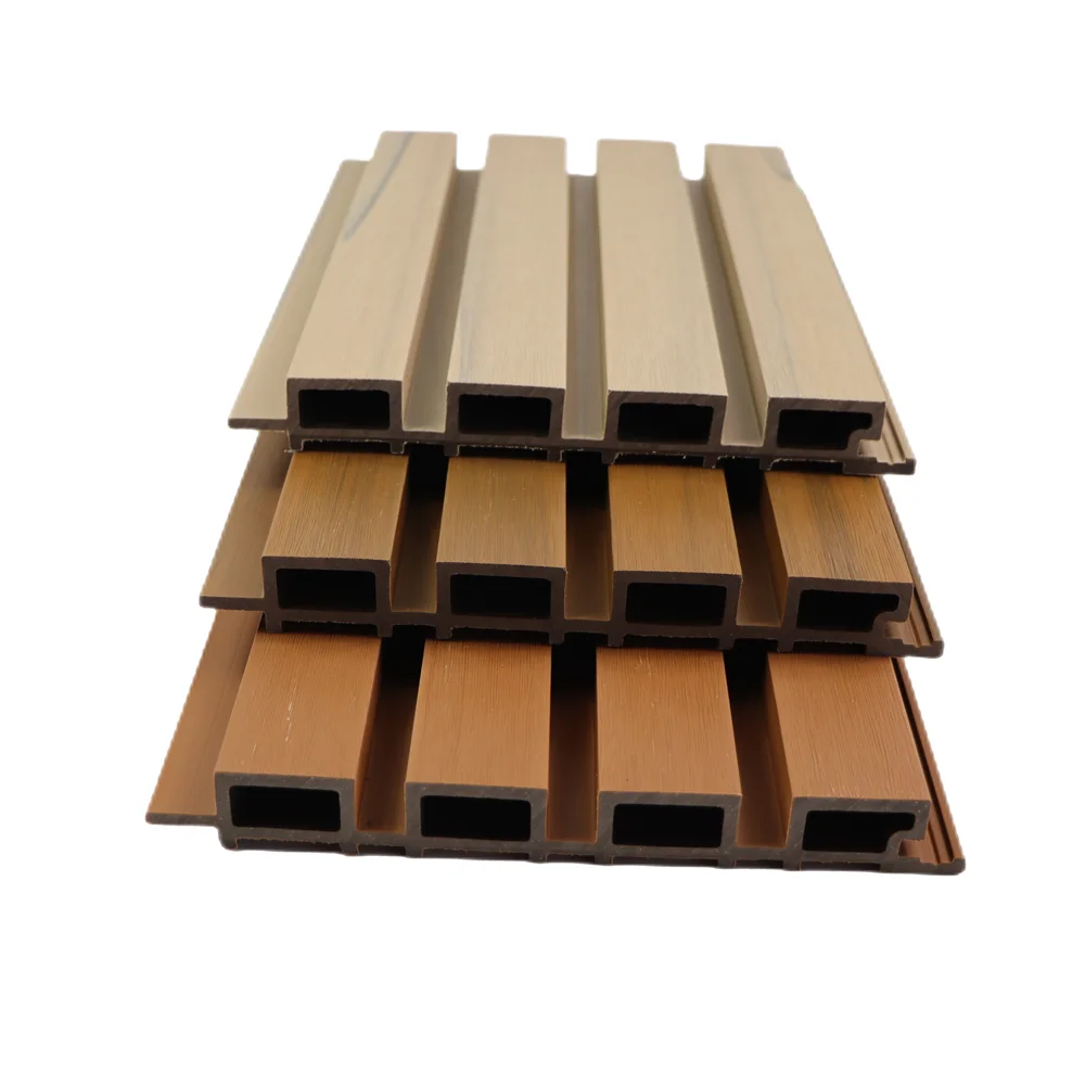 Modern External Wall Panel Easy Installation WPC Wood Composite Decor Siding 3D Acoustic Diffuser Waterproof Decorative Wall