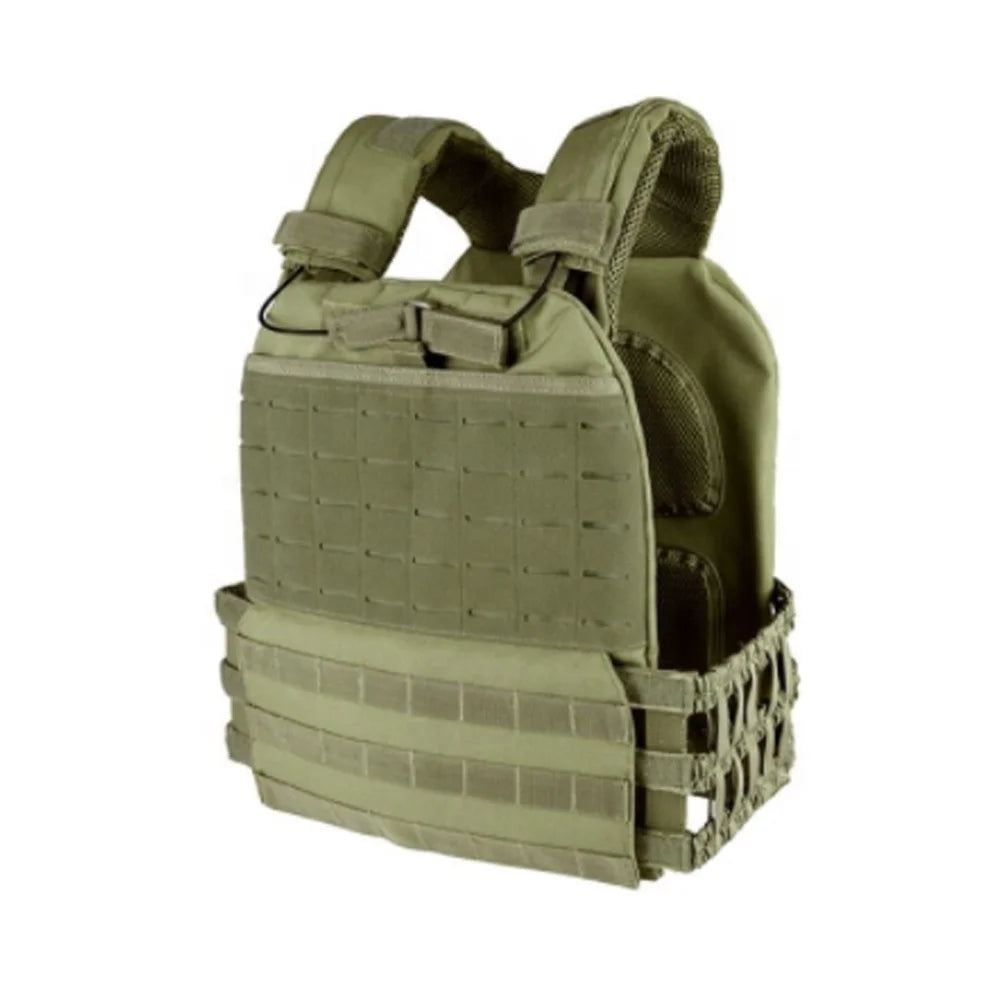 Tactical Weight Vest 15kg Adjustable Weight Vest With Weight Plate for Gym Training