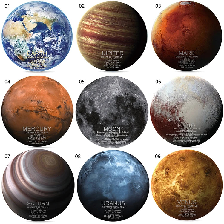 Custom Sublimation Ceramic Sets with Non-Slip Insulation Coaster Mats & Pads Featuring Unique Planet Pattern