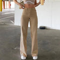 2023 New Solid Color Women Loose Slim High Waisted Straight Pants Women's Casual Pants