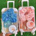 2025 Hot Selling Press on Nail and Lash Packaging Box Pull Out Lash Boxes Combo with Lipgloss Mini Vintage Suitcase Gift Box