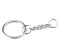 Wholesale 25mm Nickel Plated Metal Keychain With Chain Split Key Ring