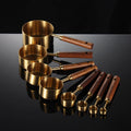 Kitchen Measuring Tools Stainless Steel Measuring Cups and Spoons Single Pcs Measuring Spoon and Cup With Wooden Handle 4010240