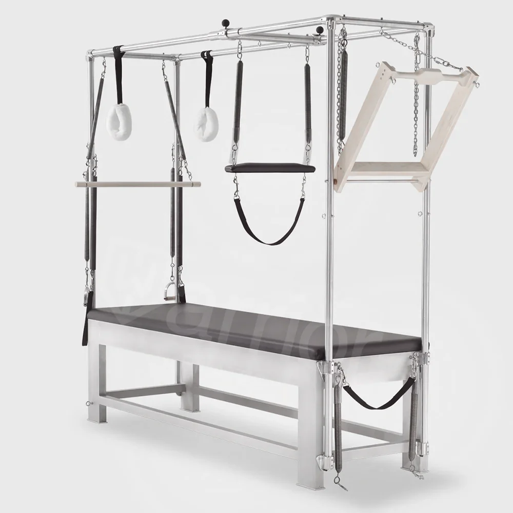Classic Full Cadillac Conversion Multi-faceted Trapeze Table Classic Pilates Cadillac in Aluminum