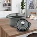 24cm Cast Iron Dutch Oven Classic Design with Enamel Coating Stock Pot for Gas Induction Cooker for Home Camping Soup Stock Pots