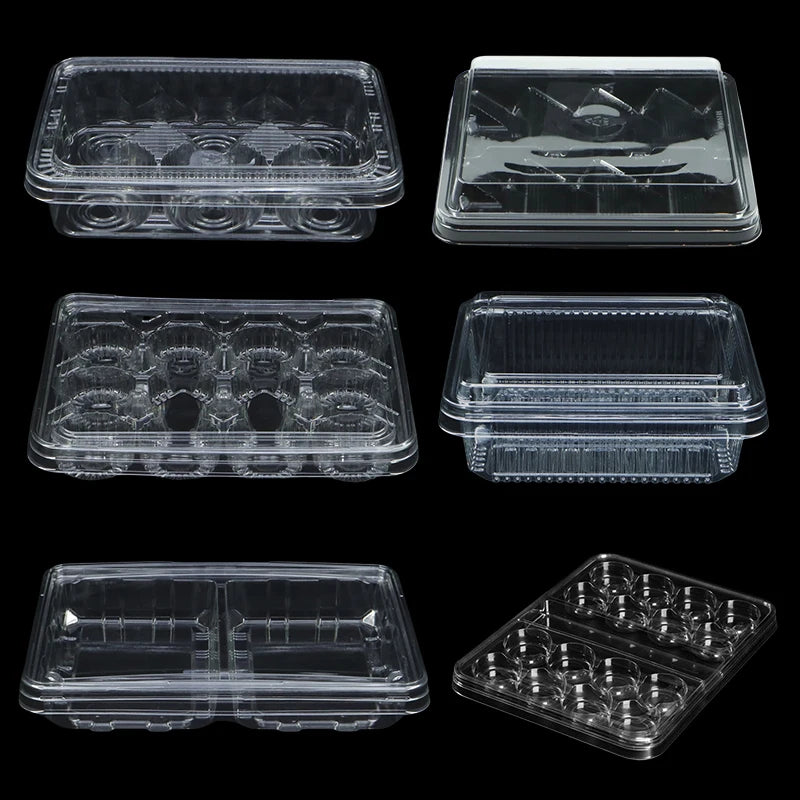 Custom Transparent Plastic Packaging Box Rectangle Food Grade Snack Container for Candied Biscuit