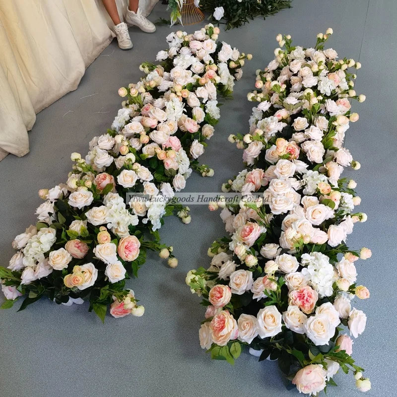 LFB1790 Luckygoods New Stylish Floral Silk Flower Runner Wedding Stage Arrangement Ornaments