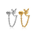 G23 Titanium Animals Stud Helix Ear Cartilage Earrings Lip Ring Bar Body Piercing Jewelry Gold Plated for Children