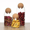 Modern Design Borosilicate Glass Jars 500ml 1000ml Wooden for Ball Cover for Storing Dry Fruits Tea Leaves Tangerine Peel for