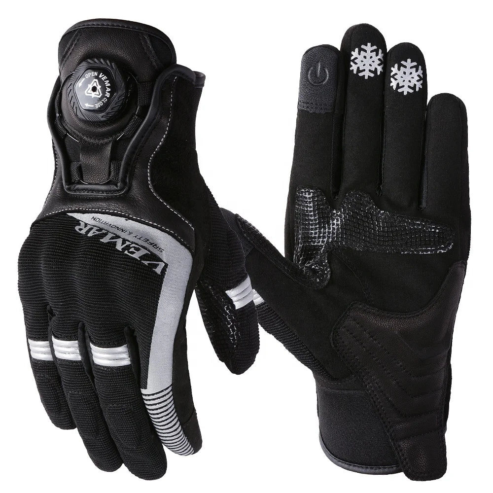VEMAR Men's Motorcycle Gloves Summer Breathable Reflective Touch Screen Full-finger Off-road Moto Guantes Riding Protection