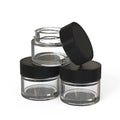 Wholesale 3ml 5ml 7ml 9ml Transparent Round Child Proof Safe Concentrates Glass Empty Container Jars With Child Resistant Lid
