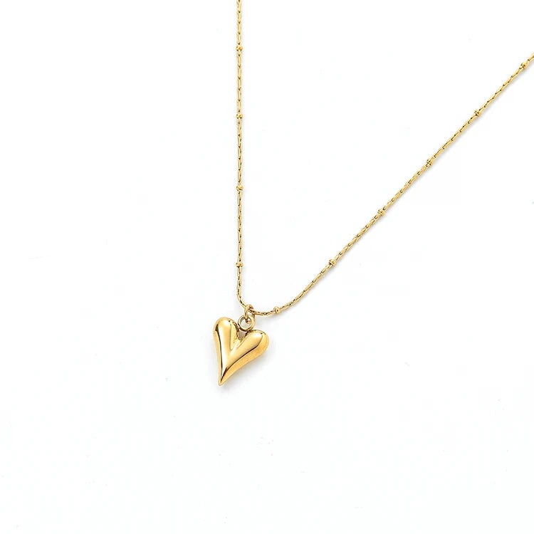 Fashion Simple Newest Trendy Forevery love Heart Pendant Necklaces Stainless Steel Heart Necklace