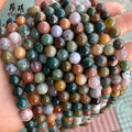 Wholesale Gemstone Beads Smooth Natural India Agate Stone Round Loose Beads for Jewelry Making