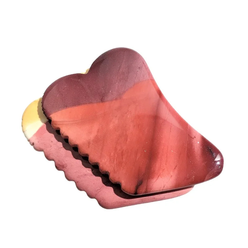 Huiying Face Slimming Stone Body Scraping Massage Tool Natural Mookaite Jasper Gua Sha spiky gemstone