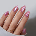 BTArtbox Luxury Soft Gel Reusable False Fake Nails Set With Glue Wholesale Short Almond Pink Cat Eye Chrome Press on Nails Bulk