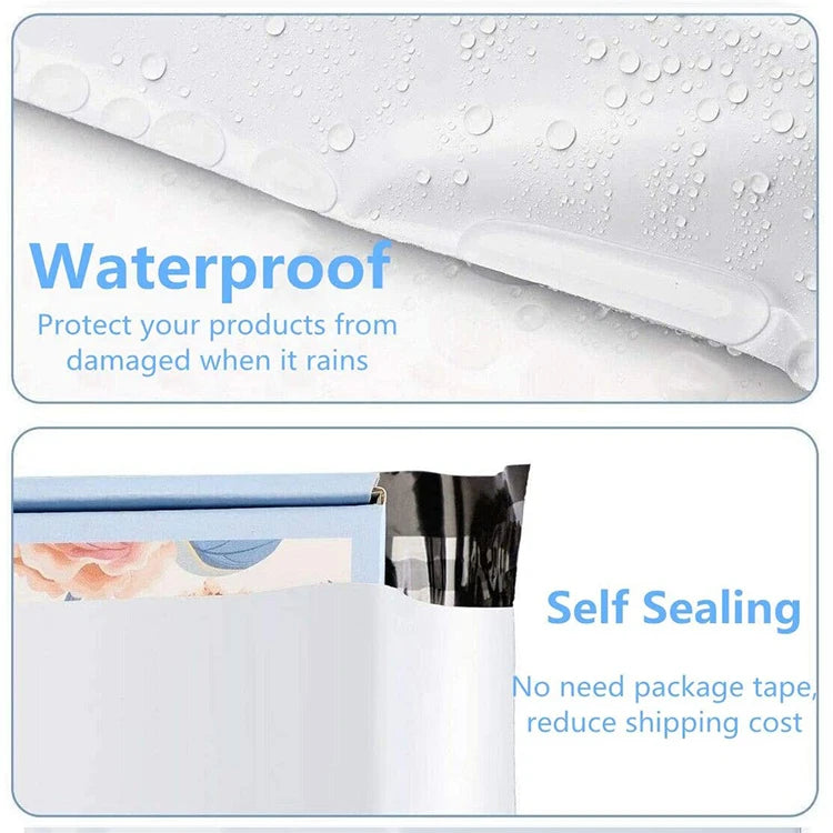 Private Logo Design Eco Friendly White Poly Bags Custom Business Text Courier Shipping Mailers Express Packaging Bags.