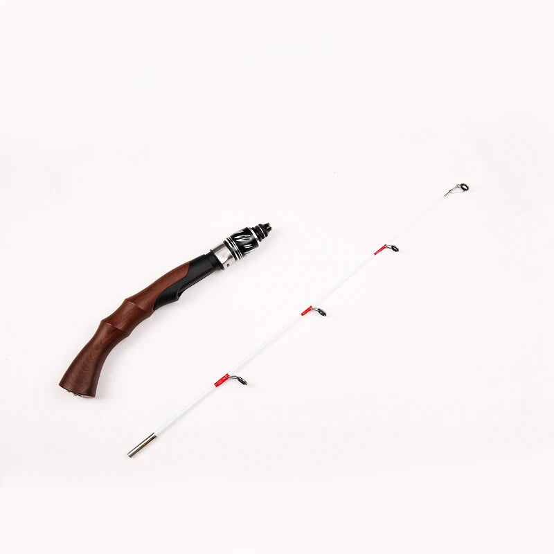 Super Light 2 Sections Cork Gun Handle Solid Glass Fiber Fishing Rod Ice