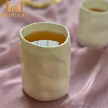 Creative Irregular Bone China Ceramic Water Cup Tea Mug Handmade