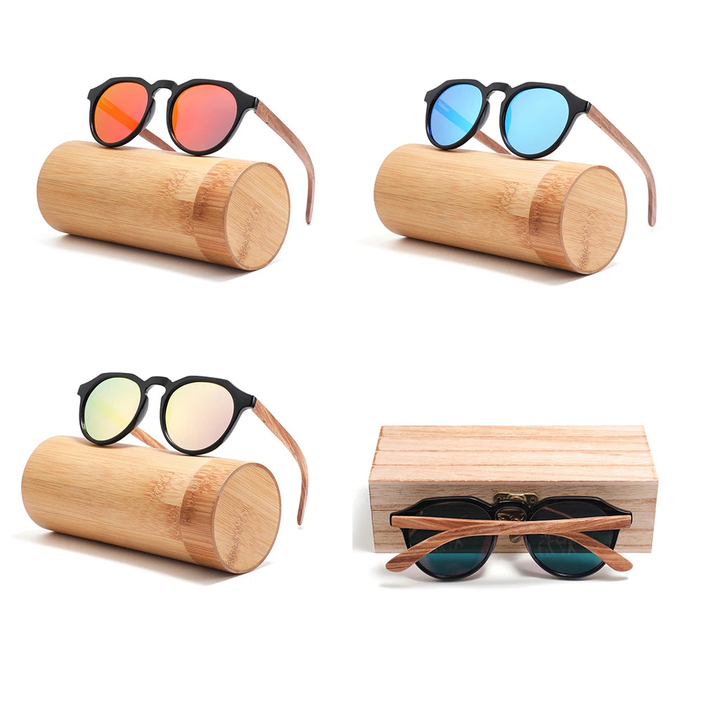 CONCHEN Wholesale Custom Brand Men Sun Glasses Wood Custom Logo Bambu Wooden Bamboo Customized Sunglasses 2025