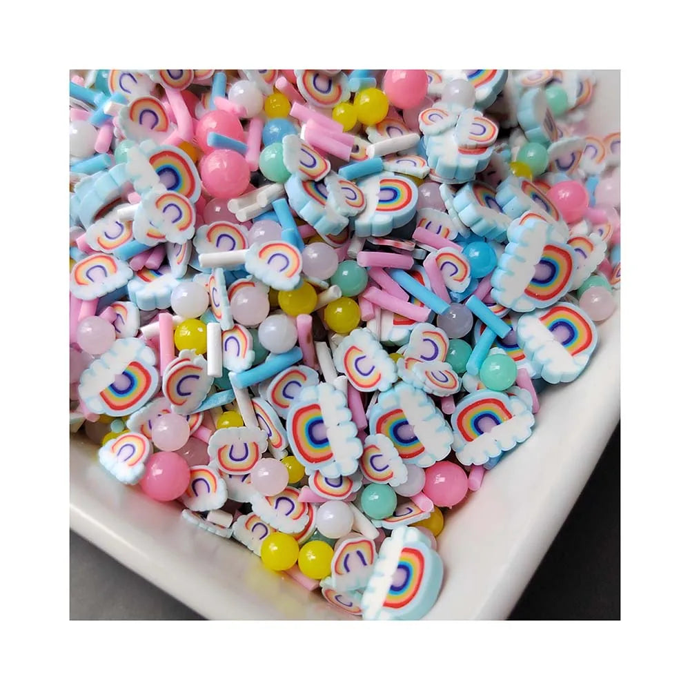 Mixed Pastel Color Candy Balls Rainbow Mxi Sprinkle Polymer Clay Slices Nail Art Decorations Manicure Design Accessories Tool