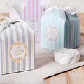 Wholesale Custom Printing logo Fold Tiffney Blue and White Stripes Beautiful Small Gift Box and Candy Packaging Paper Boxes