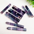 9-10CM Wholesale Healing Wand Obelisk Natural Long and Thin Rainbow Fluorite Point Tower