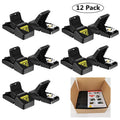 Durable 12-Pack Plastic Snap Trap for Indoor and Garden Rodent Killing Green House Mouse and Rat Mice Solid State