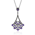 W0317 Abiding Fine Jewelry Elegant 925 Sterling Silver Multi Natural Amethyst Gemstone Pendant for Gift