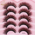 Abestyou 5 Pairs 6d Winged Natural Look Fluffy Thin Band Cat Eye Wispy Lashes Pack Thick Makeup Eyelashes Vendor Wholesale