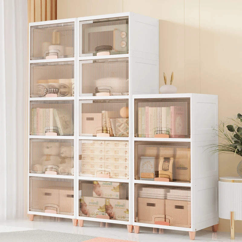 Multi-functional Save Space Plastic Storage Cabinet Pull Out Storage Rack for Kitchen Bathroom Living Room