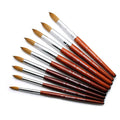 Red Wood Handle Nylon Mixed Classical Design Kolinsky Acrylic Nail Brush Art With Different Sizes