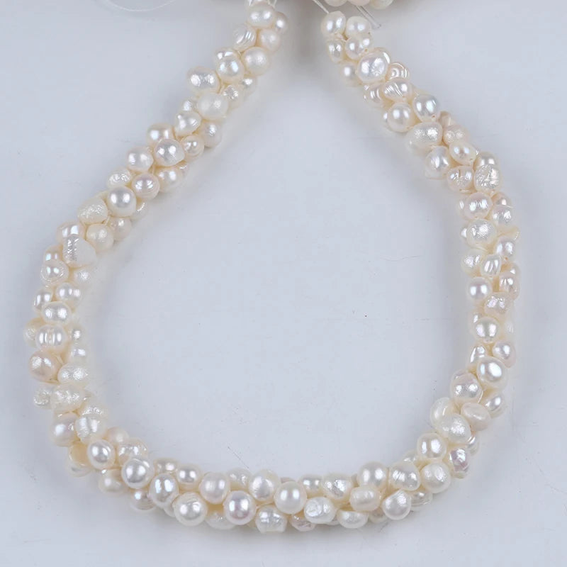 Hot Sale 6-8mm Baroque Beads Side Hole Natural White Freshwater Pearl Strand for Jewelry Making