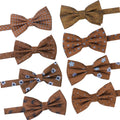 2023 Pre-Tied Adjustable Polyester Tuxedo Bowtie for Men Handmade Gold Orange Paisley Design for Weddings and Groom Suits