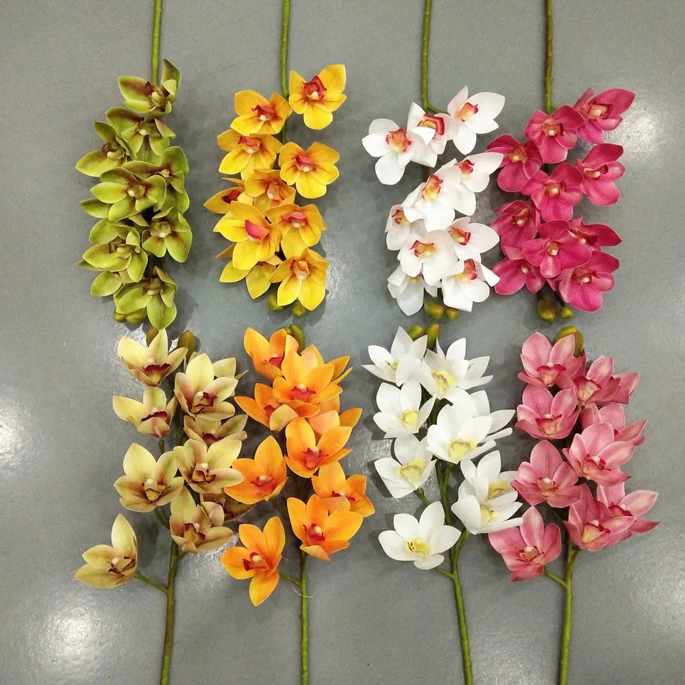 High Grade 3D Printing 10 Heads Artificial Decoration Flower Vanda Orchids for Home