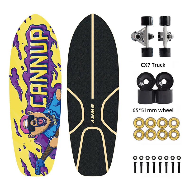 Sway Brand CX4  CX7 Surf Skate Truck  30 Inch Slide Surf Skate Surf Skateboard