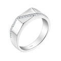 YH Factory Men's Engagement Ring Minimalist 925 Sterling Silver with Moissanite Zircon Stone Classical Rhinestone Jewelry