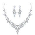 European Pearl Rhinestone Custom Crystal Pearl Wedding Necklaces Earring Fashion Fine Jewelry Bridal Necklace Sets for Women