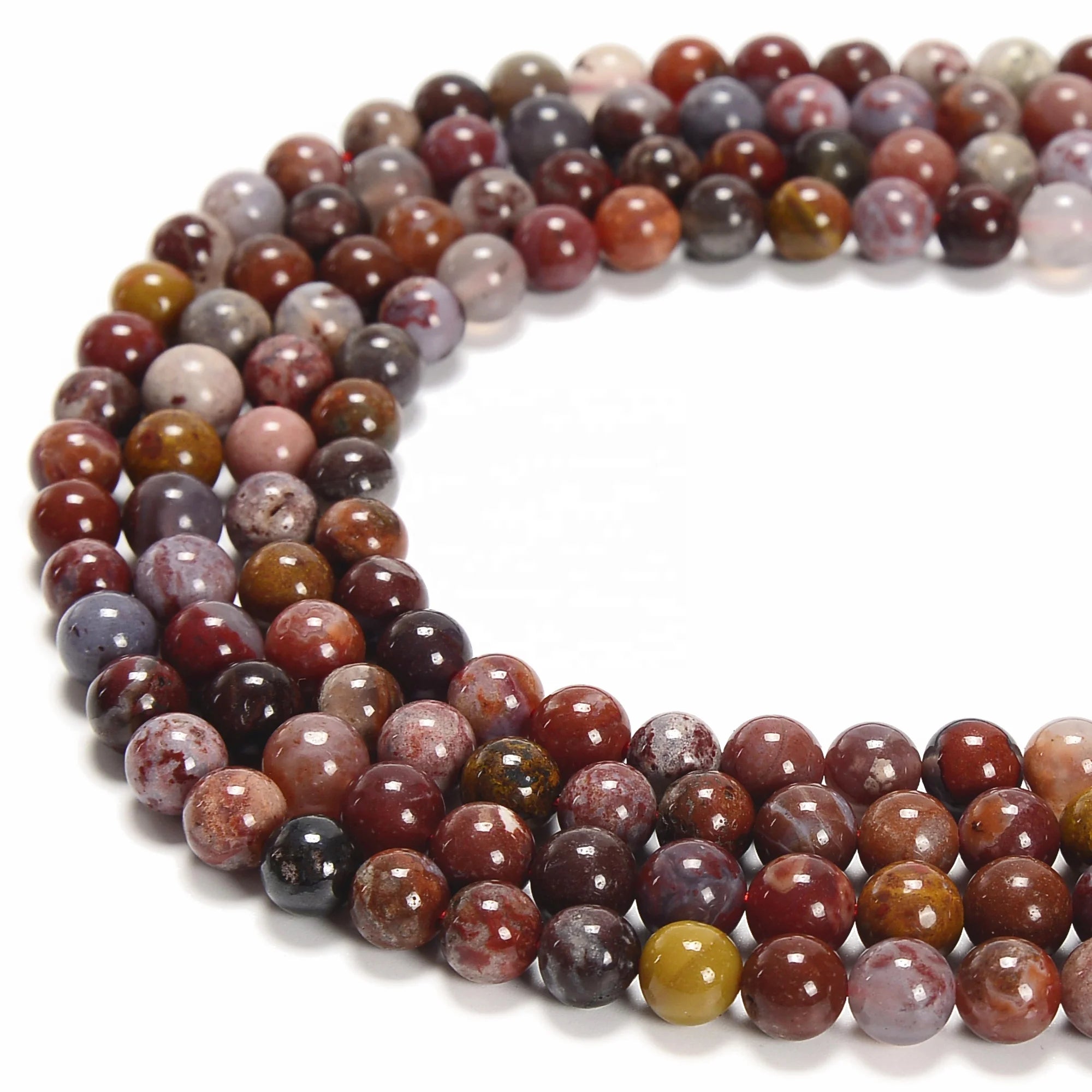 Loose Bulk Fire Portugal Agate White Blue Jade Opal Bead Strands Smooth Round Stone Beads for Jewelry Making 6mm 8mm 10mm 12mm